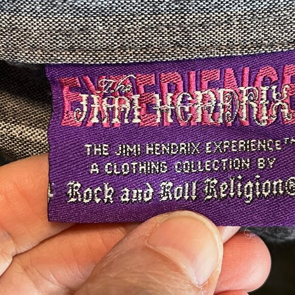 Jimi Hendrix "The Purple Label" Rock & Roll Religion Floral Embroidered  Button- - Picture 7 of 8